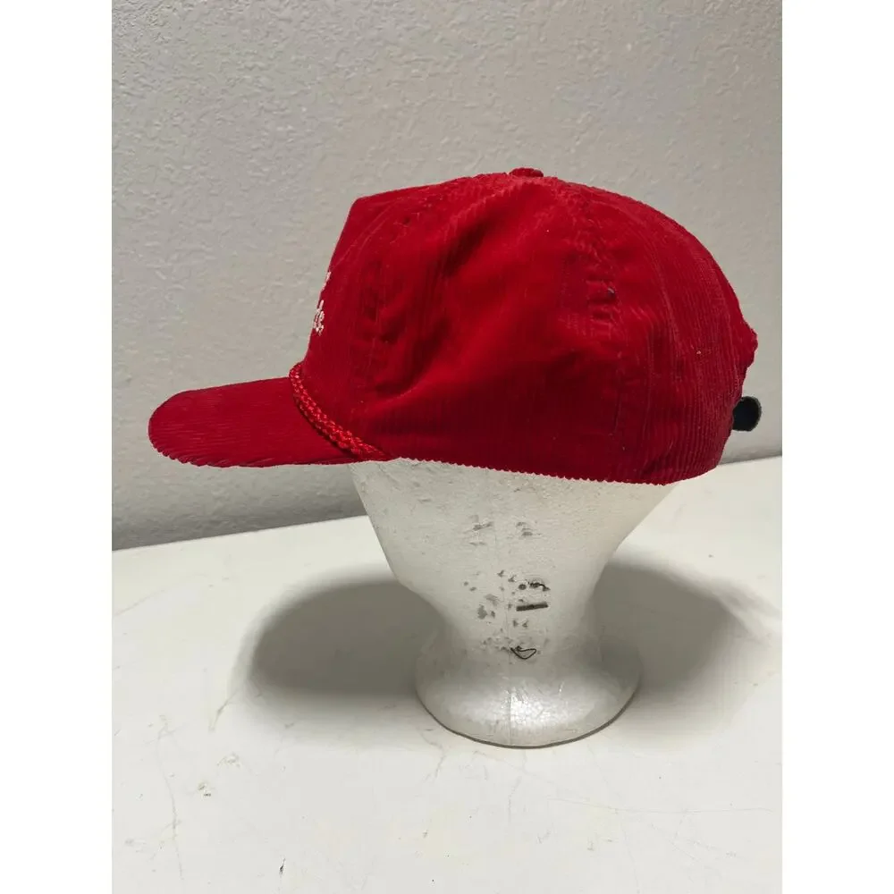 Vintage “Big Sur Waterbeds” Imperial Headwear Corduroy Snapback Red Hat USA
